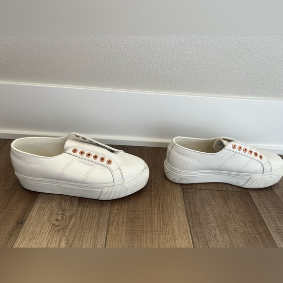 White rose gold superga platform sneakers size 8 - Picture 3 of 9